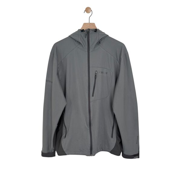 Marmot Jacket Men's XL Gray Windstopper Fill Zip w/ Hood - Picture 1 of 8